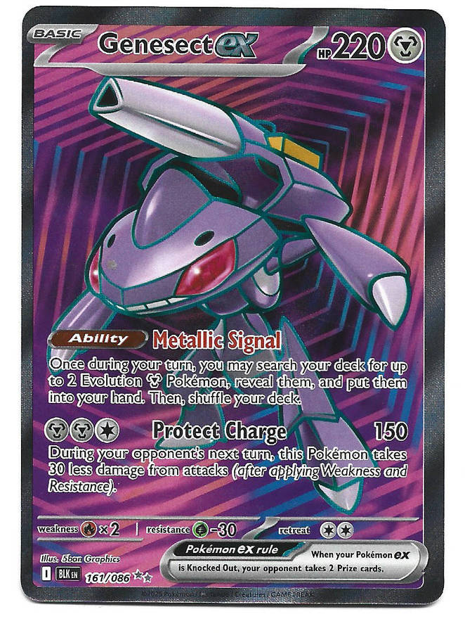 GENESECT EX - ILLUSTRATION SECRET RARE  161/86 POKEMON TCG BLACK BOLT TRADING CARD