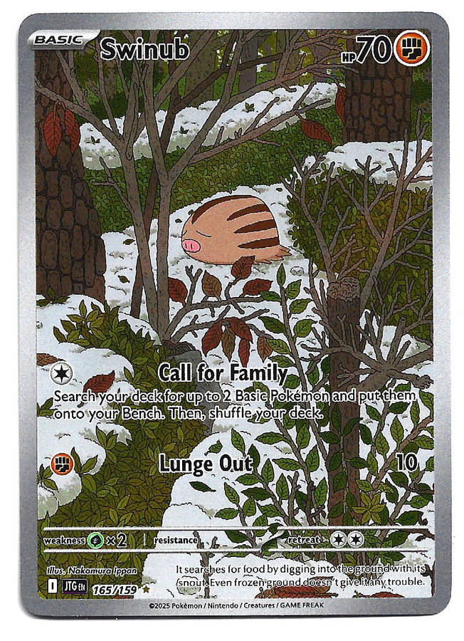 SWINUB - FULL ART ILLUSTRATION RARE  165/159 POKEMON TCG JOURNEY TOGETHER TRADING CARD