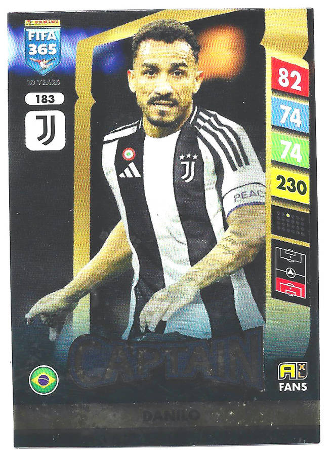 DANILO - PANINI FIFA 365 COLLECTION 2025 - FOIL "CAPTAIN" TRADING CARD 183