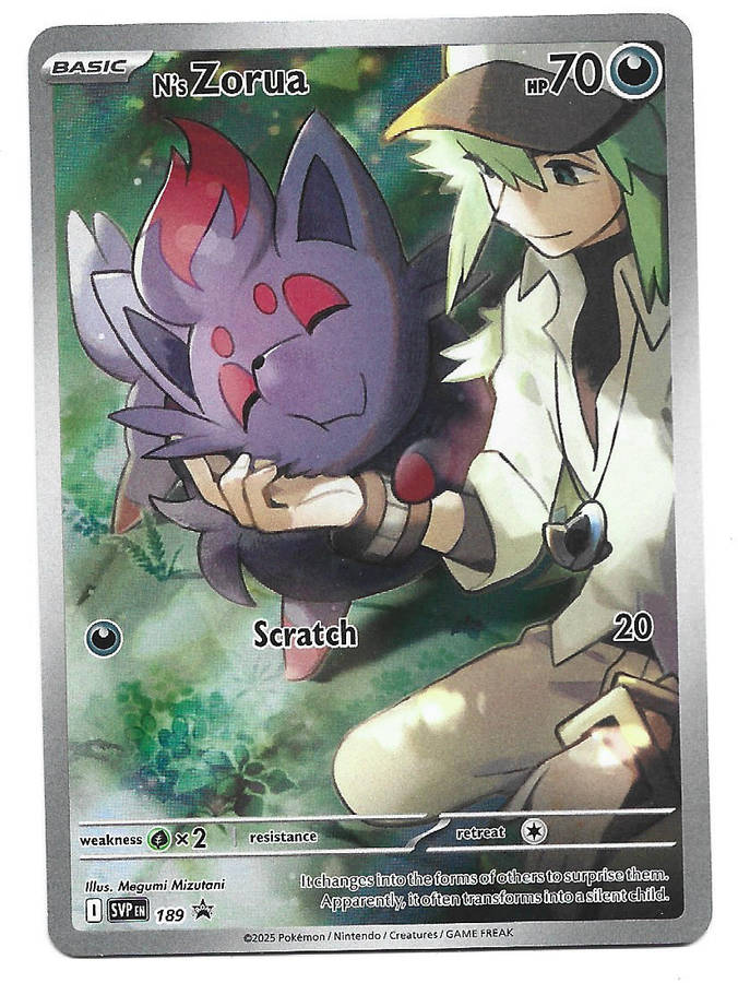 N's ZORUA - POKEMON TCG SCARLET & VIOLET PROMO HOLO SVP 189 TRADING CARD