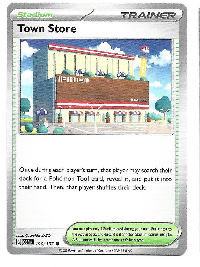 TOWN STORE -  COMMON   196/197 POKEMON TCG OBSIDIAN FLAMES  TRADING CARD