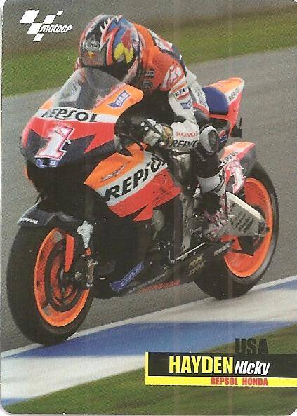 NICKY HAYDEN - MOTO GP 07 `PREZIOSI COLLECTION`  - RIDER TRADING CARD 002