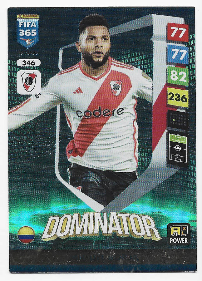MIGUEL BORJA - PANINI FIFA 365 COLLECTION 2025 - FOIL "DOMINATOR" TRADING CARD 346