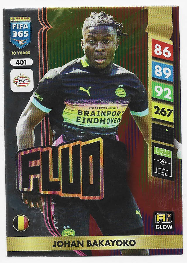 JOHAN BAKAYOKO - PANINI FIFA 365 COLLECTION 2025 - FOIL "FLUO" TRADING CARD 401