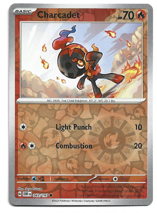 CHARCADET - REVERSE HOLO  43/197  POKEMON TCG OBSIDIAN FLAMES TRADING CARD