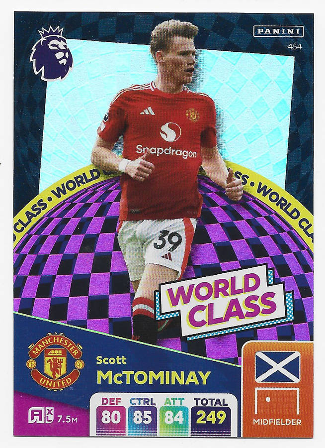SCOTT MACTOMINAY -  PANINI English Premier League 2024/25 - FOIL "WORLD CLASS" TRADING CARD 454