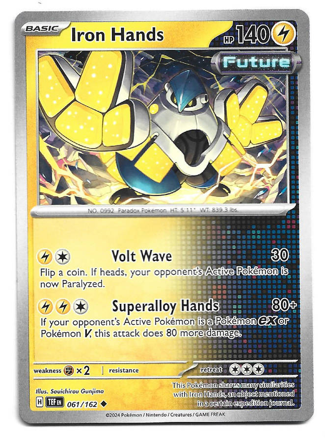 IRON HANDS - UNCOMMON  61/162 POKEMON TCG TEMPORAL FORCES TRADING CARD