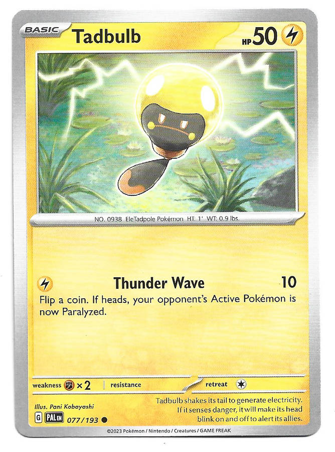 POKEMON CARD - TADBULB  77/193 COMMON PALDEA EVOLVED 2023 TRADING CARD - MINT