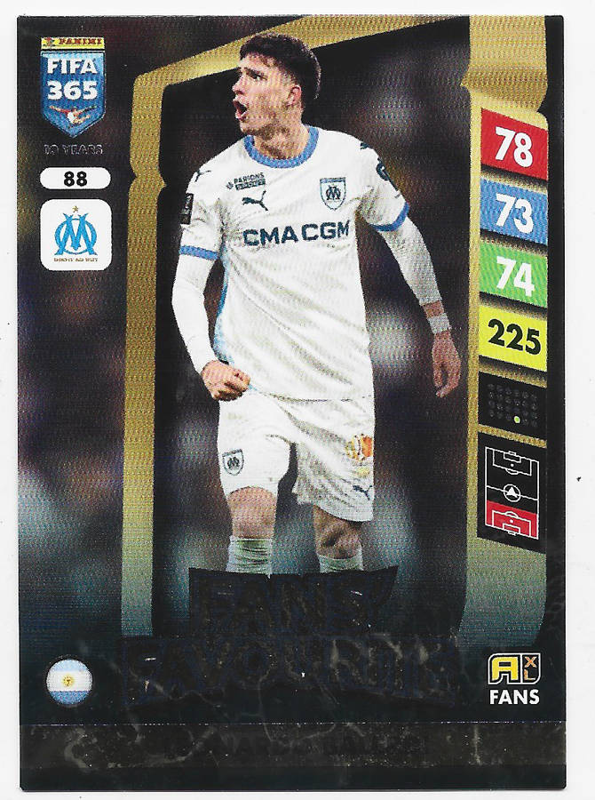 LEONARDO BALERDI - PANINI FIFA 365 COLLECTION 2025 - FOIL "FANS FAVOURITE" TRADING CARD 88