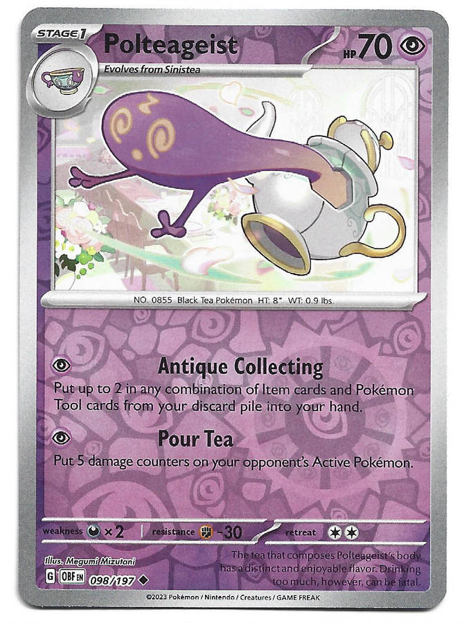 POLTEAGEIST - REVERSE HOLO  98/197 POKEMON TCG OBSIDIAN FLAMES TRADING CARD