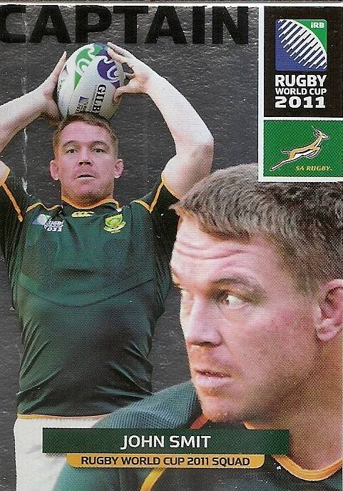 JOHN SMIT - 2011 BIG BALL RUGBY WORLD CUP COLLECTION - FOIL "CAPTAIN" TRADING CARD 058