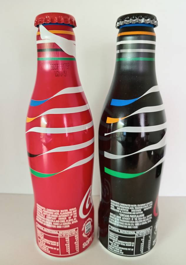 Coca Cola Olympics Partners Set of 2 Aluminium Bottles Sealed