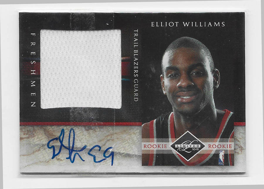 ELLIOT WILLIAMS -  PANINI NBA 2010  "AUTOGRAPH RELIC FIBERS"  TRADING CARD 74 of 99