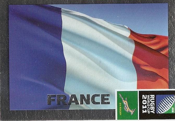 FRANCE - 2011 BIG BALL RUGBY WORLD CUP COLLECTION - FOIL "TEAM FLAG" TRADING CARD 016