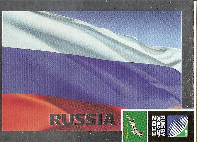 RUSSIA - 2011 BIG BALL RUGBY WORLD CUP COLLECTION - FOIL "TEAM FLAG" TRADING CARD 024