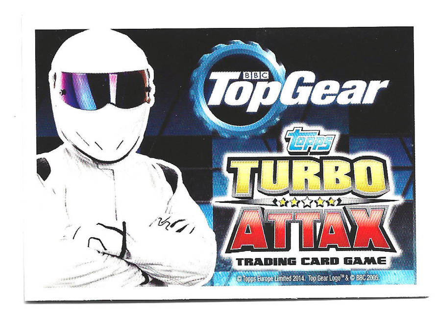 BMW M4 - TOPPS BBC TOP GEAR `TURBO ATTAX 2014/15 - RARE FOIL TRADING CARD 168