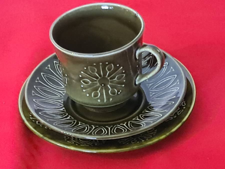 Tams England Green ceramic trio