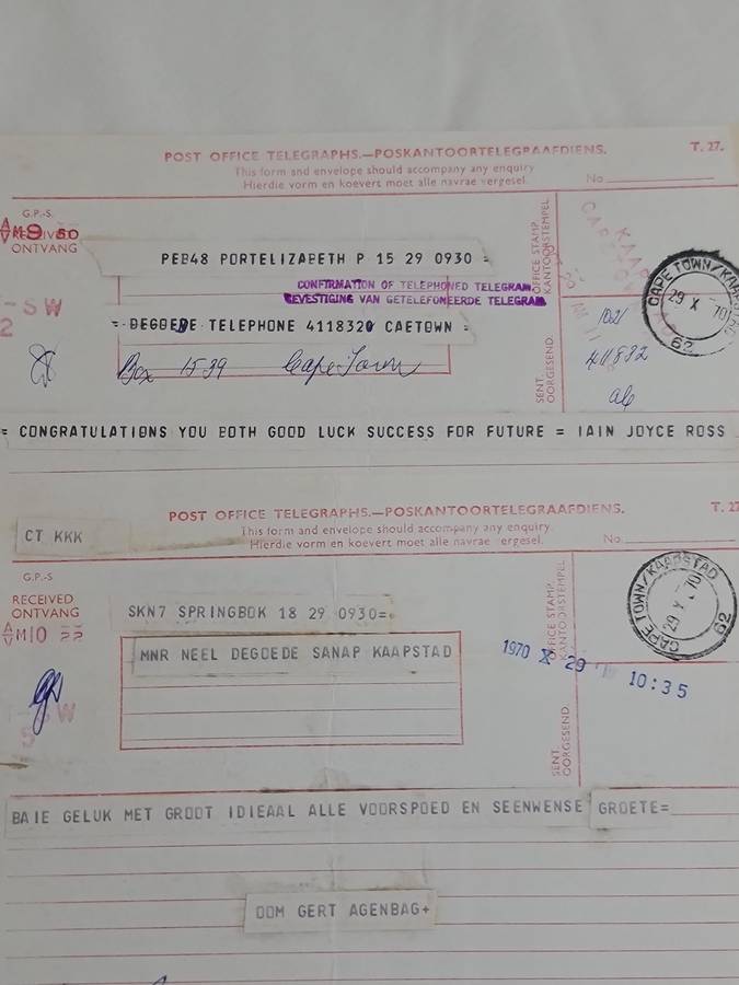 x16. Circa 1970 Telegrams. Congratulations on your winning