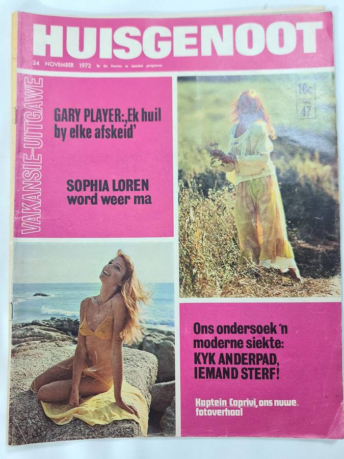 Huisgenoot 24 November 1972, Gary Player, Sophia Loren
