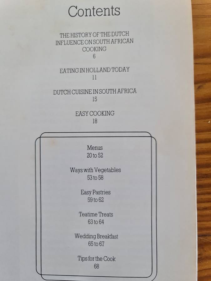 Book: Easy Cooking, The Dutch influence on South African cooking. Recipe book.