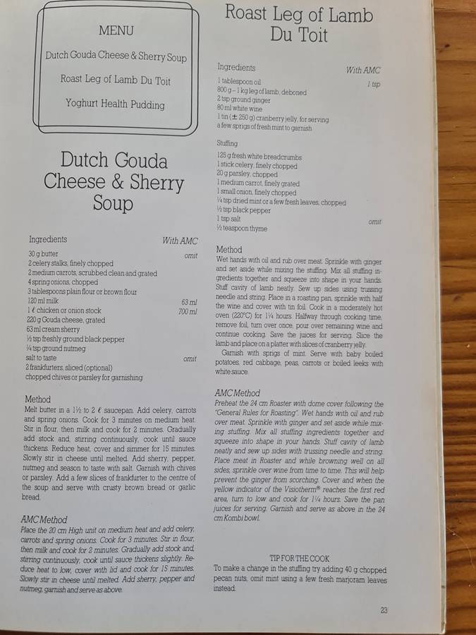 Book: Easy Cooking, The Dutch influence on South African cooking. Recipe book.