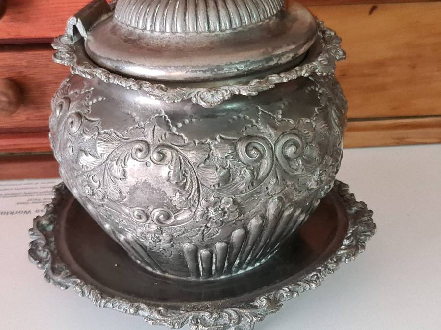 19th Century ornate pewter bowl