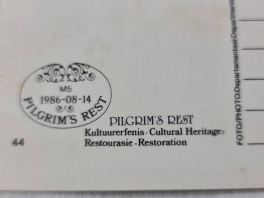 Postcard: Pilgrims Rest Kultuurerfenis/Cultural Heritage 1986-08-14