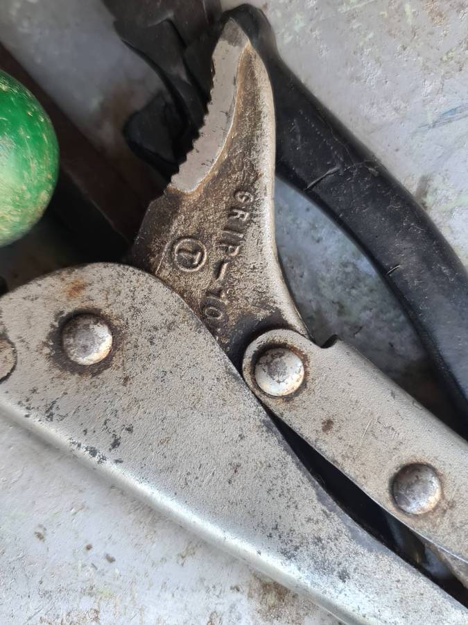 Tools: Tool box with mixed tools and a electric wiring tool