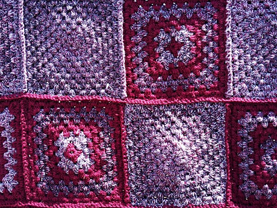 Small wine red crochet blanket
