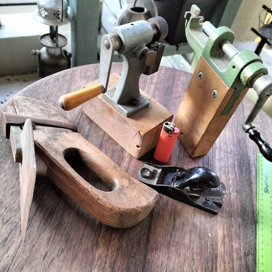 FOUR VINTAGE HAND TOOLS.