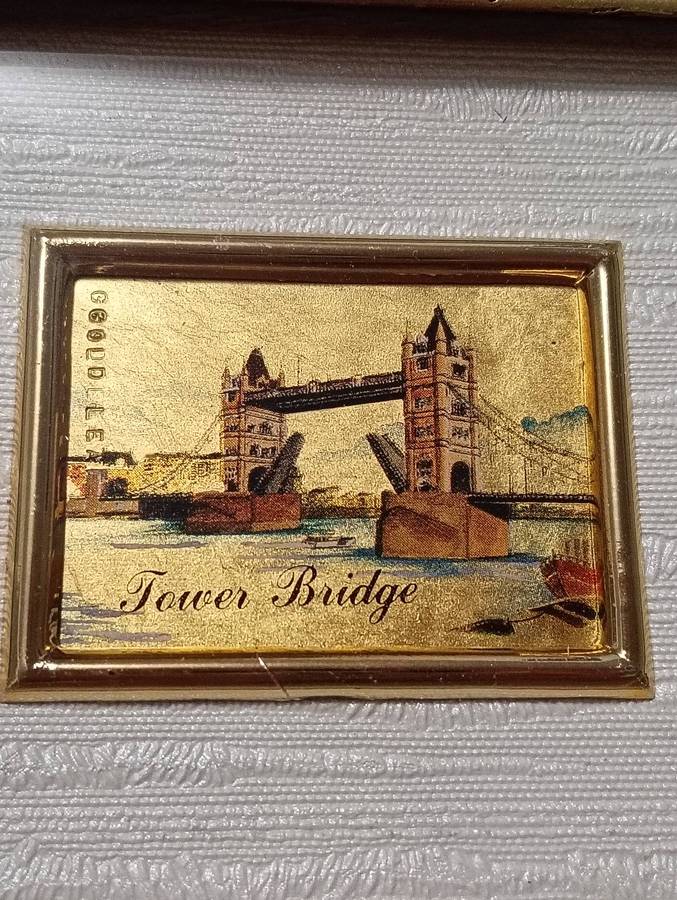 TWO MINIATURE ART WORKS ON GOLD LEAF