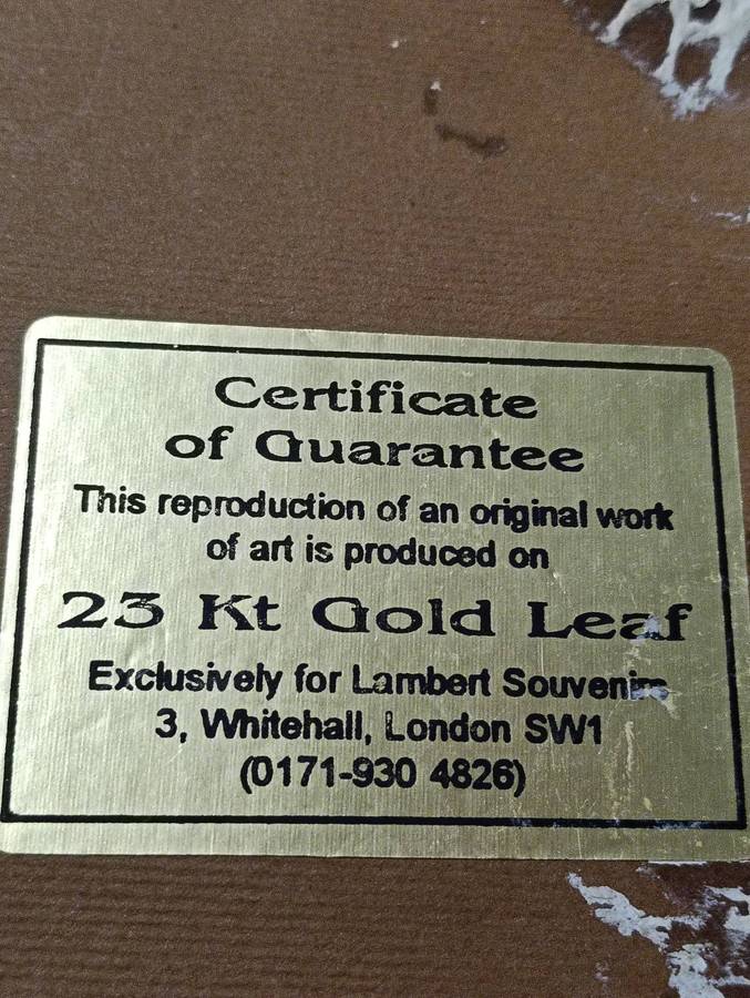 TWO MINIATURE ART WORKS ON GOLD LEAF