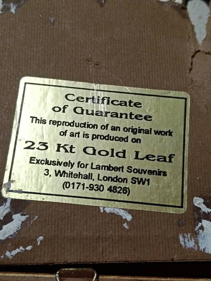 TWO MINIATURE ART WORKS ON GOLD LEAF