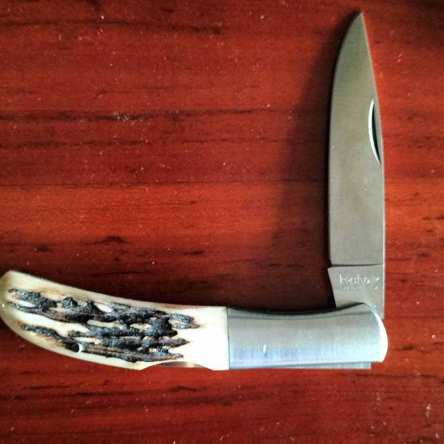 RARE, MODEL 4175, KERSHAW STAG HORN KNIFE.