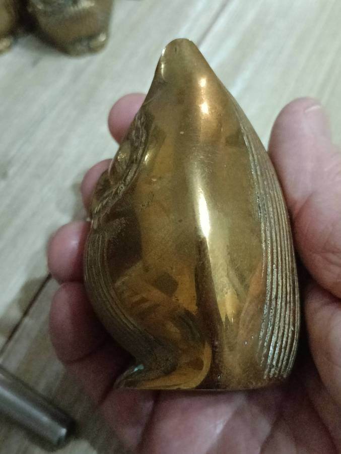 SET FIVE BRASS OWLS OF SIZES.