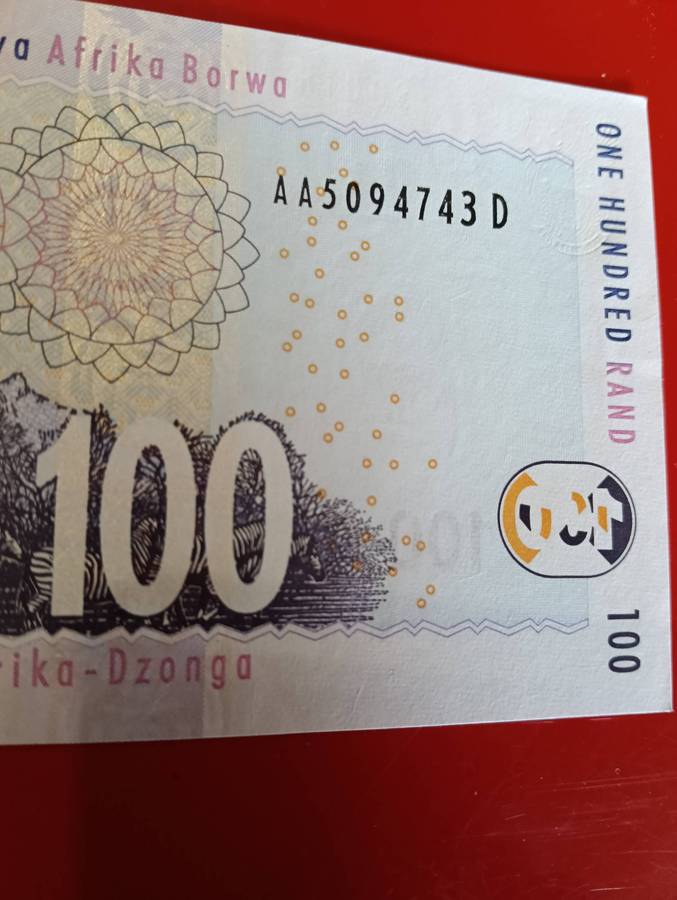 S A "GILL MARCUS" R50 AND "AA" R100 BANKNOTE.