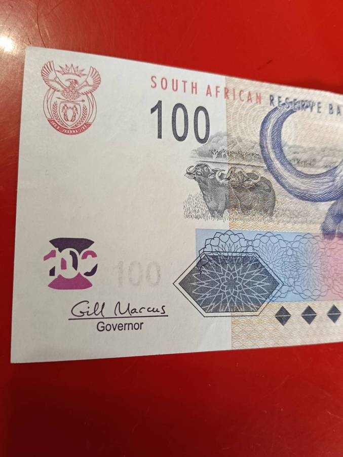 S A "GILL MARCUS" R50 AND "AA" R100 BANKNOTE.