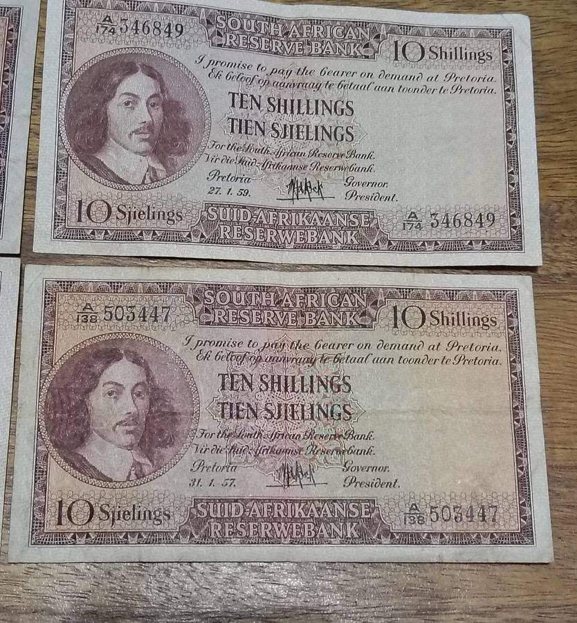TEN SHILLING S. A.BANK NOTES.