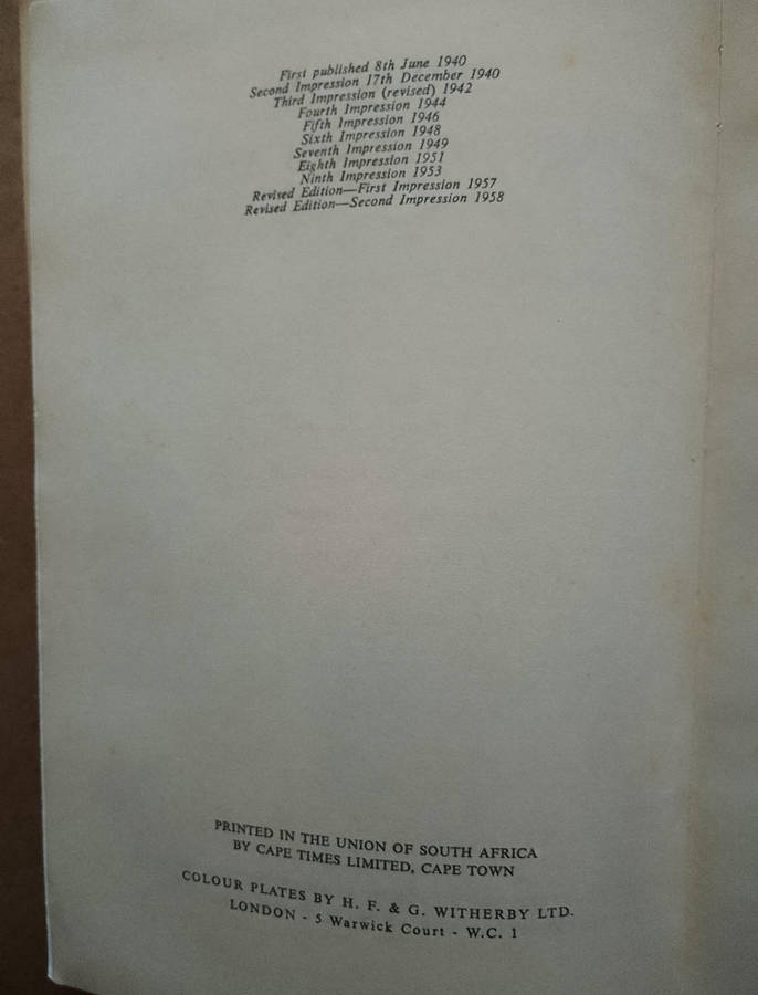 Roberts Birds of South Africa 1958 edition