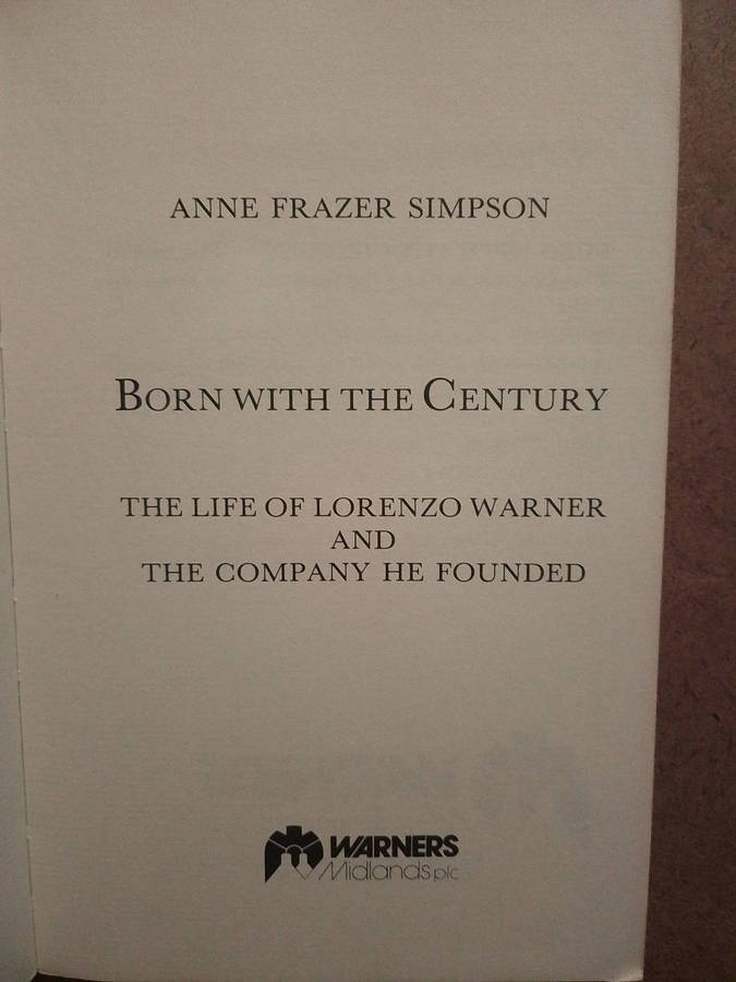 Anne Frazer Simpson - Born with the Century ( autographed first edition 1988 )