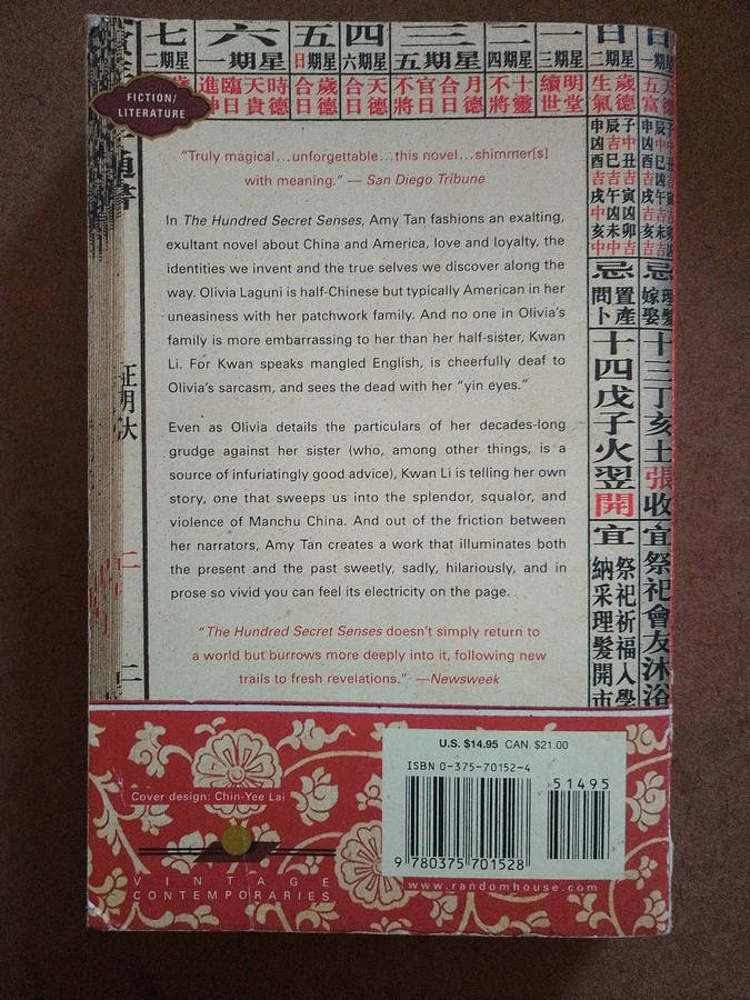 Amy Tan - the Hundred Secret Senses