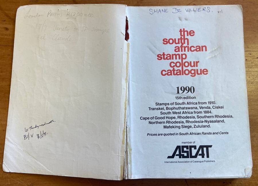 THE SOUTH AFRICAN STAMP COLOUR CATALOGUE 1990 15th EDITION SACC