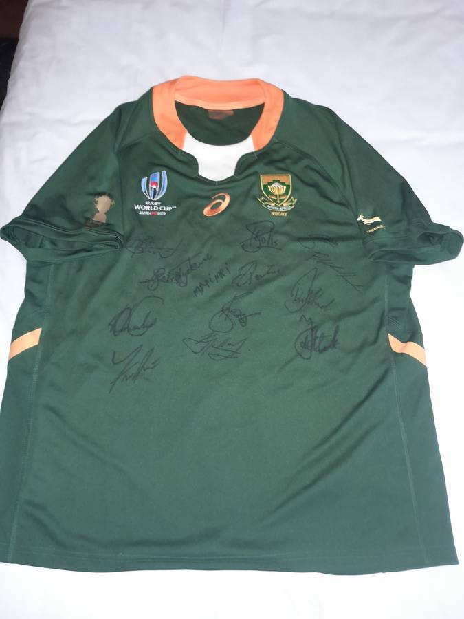Springboks 2019 World Cup Champions Signed Replica Rugby Jersey Asics XL