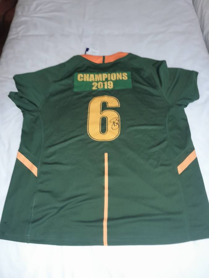 Springboks 2019 World Cup Champions Signed Replica Rugby Jersey Asics XL