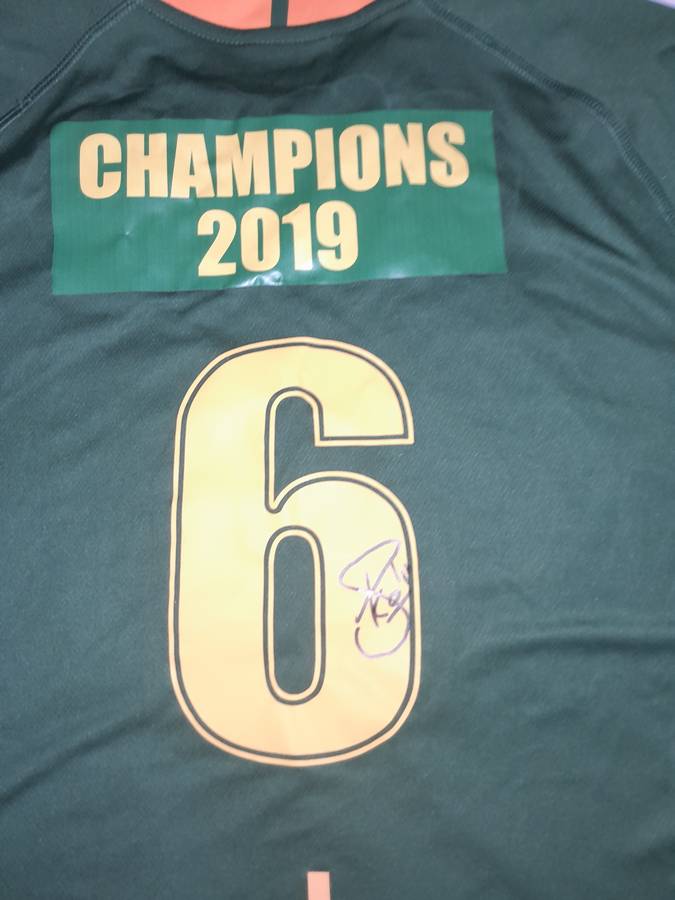 Springboks 2019 World Cup Champions Signed Replica Rugby Jersey Asics XL