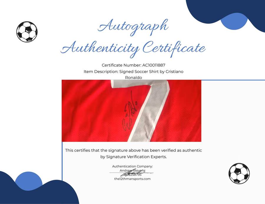 2008 Manchester United Cristiano Ronaldo Signed Champions League Champions Shirt with COA