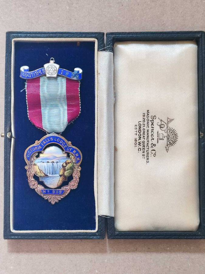 Silver Masonic badge Victoria Falls Lodge of MMM