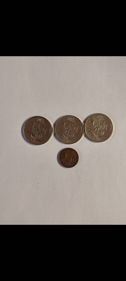 1965 50cent x3  and 1cent Coin Lot