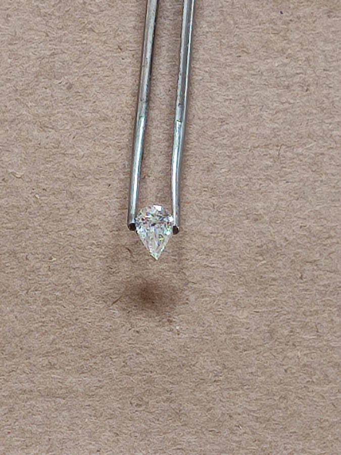Pear Shape Natural Diamond  Cerified / Graded by  DIA