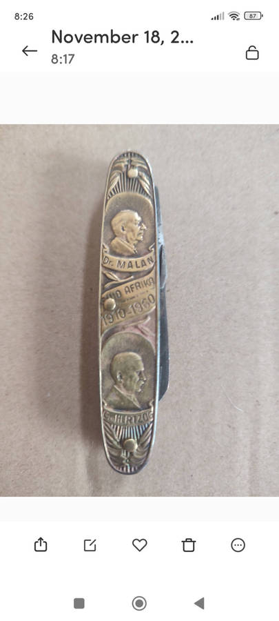 Malan Hertzog Strijdom Verwoerd Pocket Knife